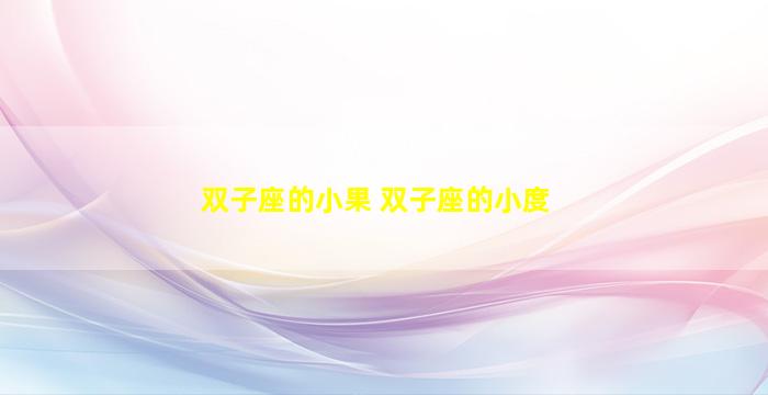 双子座的小果 双子座的小度